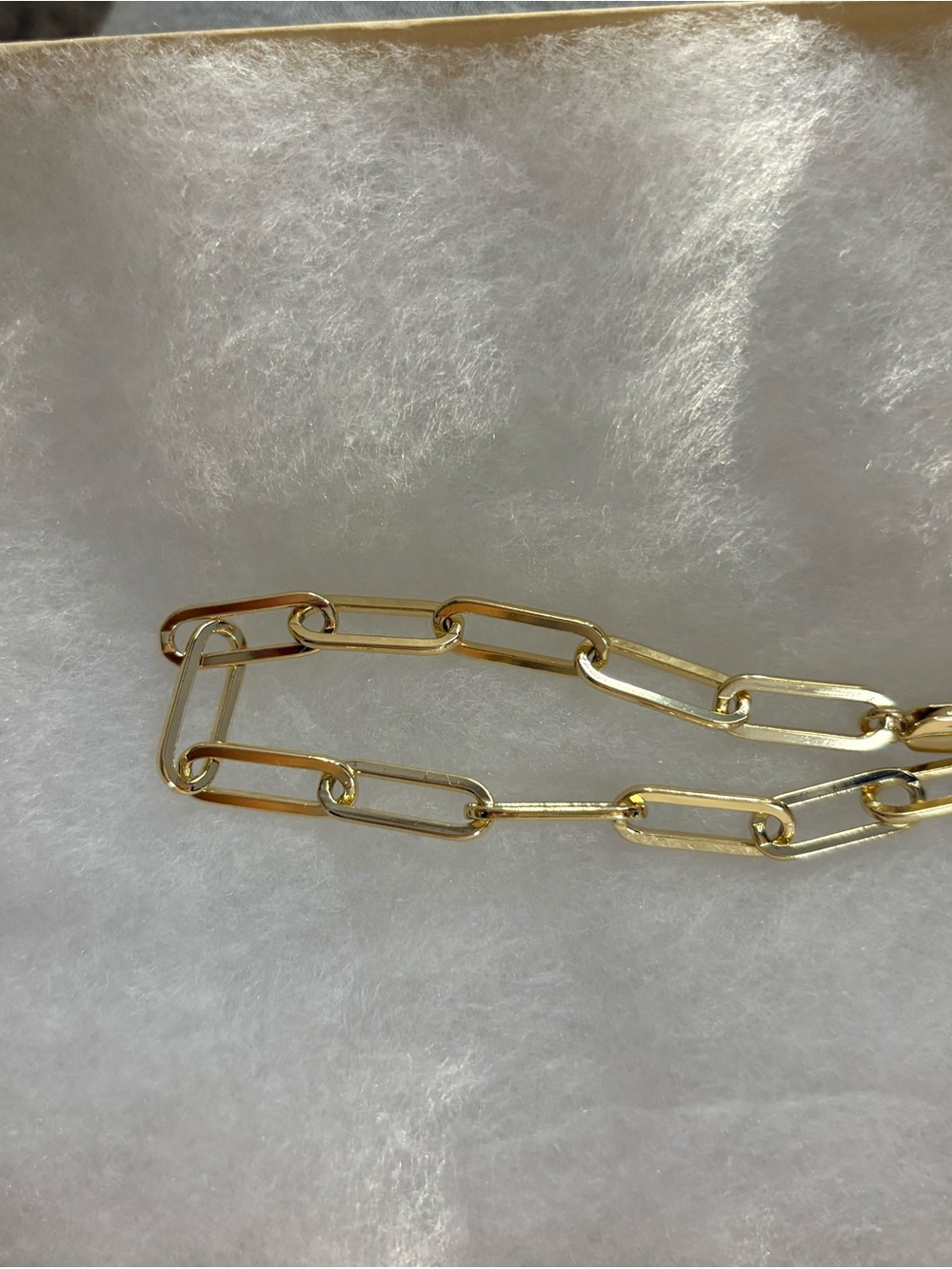 Gold plated 18k Paperclip Chain Bracelet - Women Jewelry - Picture 2 of 3